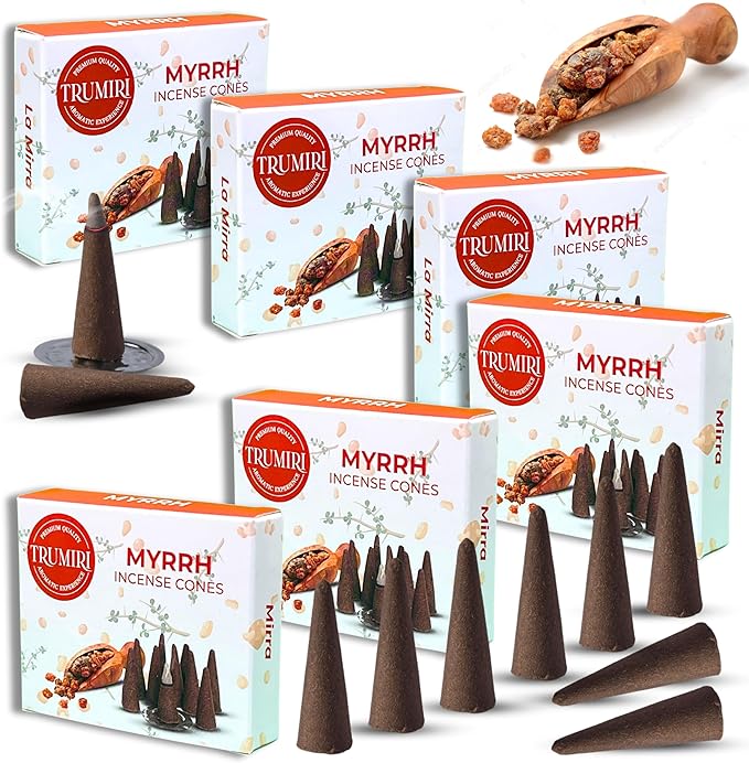 Myrrh Scented Incense - 60 Cone Incense - Six Packs of 10 TRUMIRI