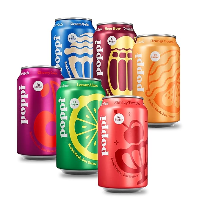 Poppi Sparkling Prebiotic Soda Beverage with Apple Cider Vinegar, Seltzer Water and Fruit Juice, Major Mix Variety Pack 12 Fl Oz, Pack of 12, Packaging May Vary - Bloomnest