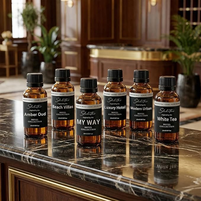 Hotel Diffuser Oil Gift Set – Luxury Hotel Inspired Fragrance Oils for Diffusers, Premium Aromatherapy Home Fragrance, Long Lasting Scent for Bedroom, Spa & Office (Hotel Fragrance Set 20ml*6) - Bloomnest