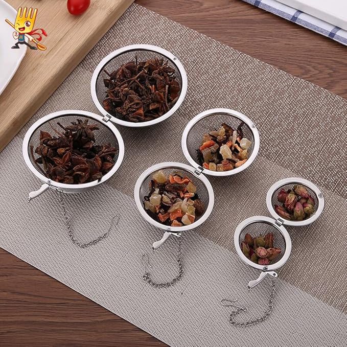 Stainless Steel Mesh Tea Ball, Extra Fine Mesh Tea Infuser for Loose Leaf Tea, Tea Strainers Tea Infuser Strainer Filters for Tea 3piece set - Bloomnest