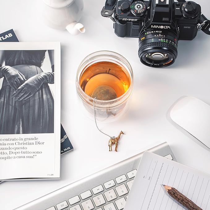 Stainless Steel Animal Tea Ball Infuser for Loose Leaf Tea Steeper Cute Tea - Giraffe Gold