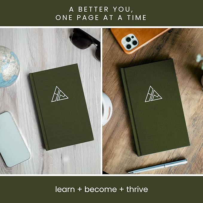 Self-Mastery Journal for Men - Gratitude Journal – 5 Minute Journals - Reflection Manifestation Journal for Mindfulness – Goal/Guided Gratitude Journel for Women & Men (Olive) - Bloomnest