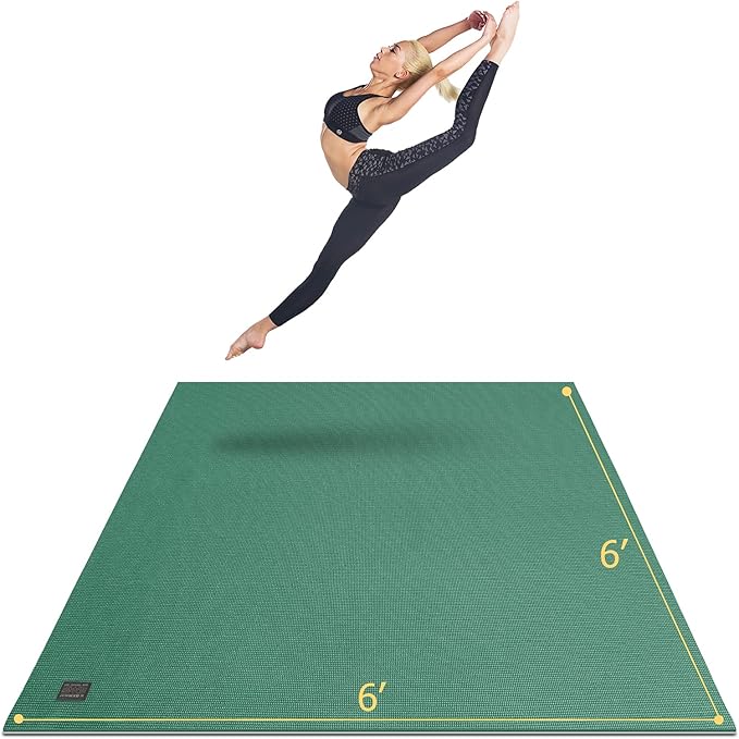 GXMMAT Large Yoga Mat 6'x4'/6'x6'/7'x5'(7mm/9mm), Extra Thick Workout Mats for Home Gym Flooring,Ultra Comfortable Non-Slip Quick Resilient Barefoot Wide Exercise Mat for Pilates,Stretching,Meditation
