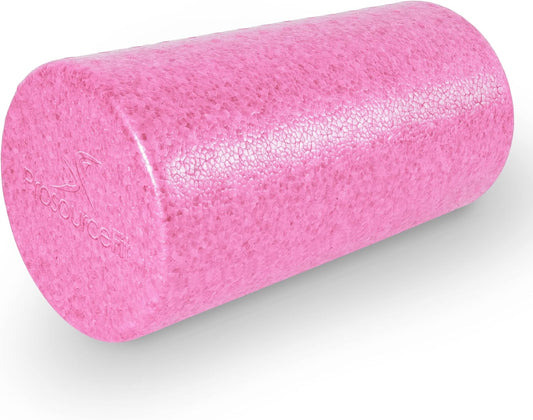 ProsourceFit High Density Foam Rollers 12 - inches Long, Firm Full Body Athletic Massage Tool for Back Stretching, Yoga, Pilates, Post Workout Muscle Recuperation, Black/Blue