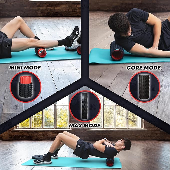 5-in-1 Long Foam Roller, 23" Long Back Roller for Physical Therapy with 5 Different Length Options, Muscle Trigger Points - Relieves Pain with Muscle Massage: Back, Shoulder, Foot, Legs, Arms, Neck - Bloomnest