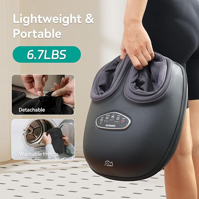 Snailax Shiatsu Foot Massager with Heat, Deep Kneading, Compression, Vibration, Feet Massager Machine for Plantar Fasciitis, Neuropathy, Foot Warmer Under Desk, Size 13, Gifts for Men, Women - Bloomnest