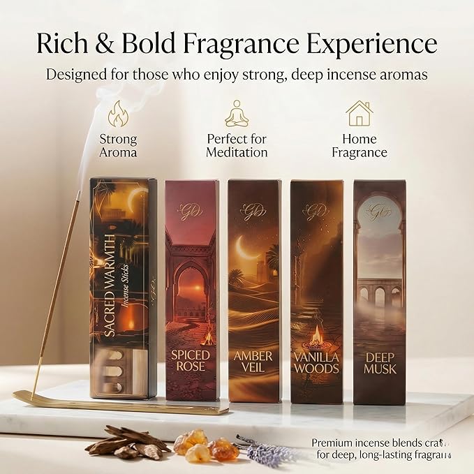 Premium Guruji Divinity Sacred Nights Incense Gift Set | Hand-Rolled Masala Incense for Meditation, Yoga & Home Fragrance Guruji+Divinity