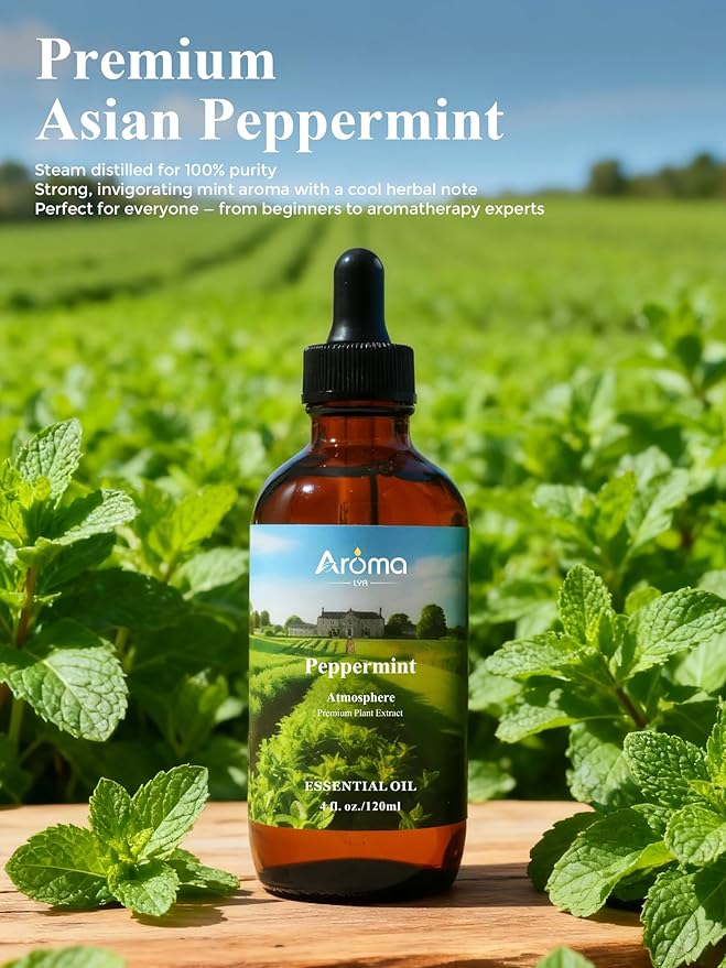 Peppermint Oil with Premium Gift Box - Peppermint Essential Oils for Diffusers - 4 Fl Oz 100% Pure Natural - Gift-Ready Box - Gifts for Women Bloomnest