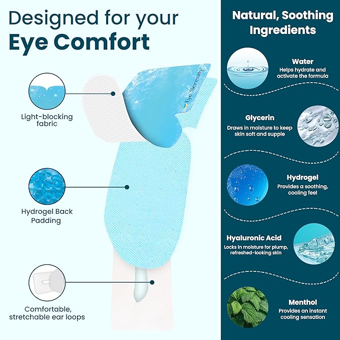 CHILL Cooling Eye Mask – Cold Eye Mask for Puffy Eyes, Cool Eye Compress for Sleep, Ice Eye Mask, Ice Pack for Eyes, Valentines Gifts for Her - Gifts for Women, Wife, Bridesmaids, Bachelorette Party