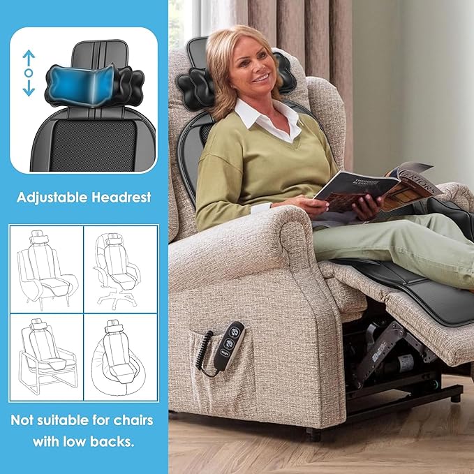 Shiatsu Back Massager with Heat, Massage Chair Pad for Full Back, Seat Massager for Office/Home,Gift for Father/Mother - Bloomnest