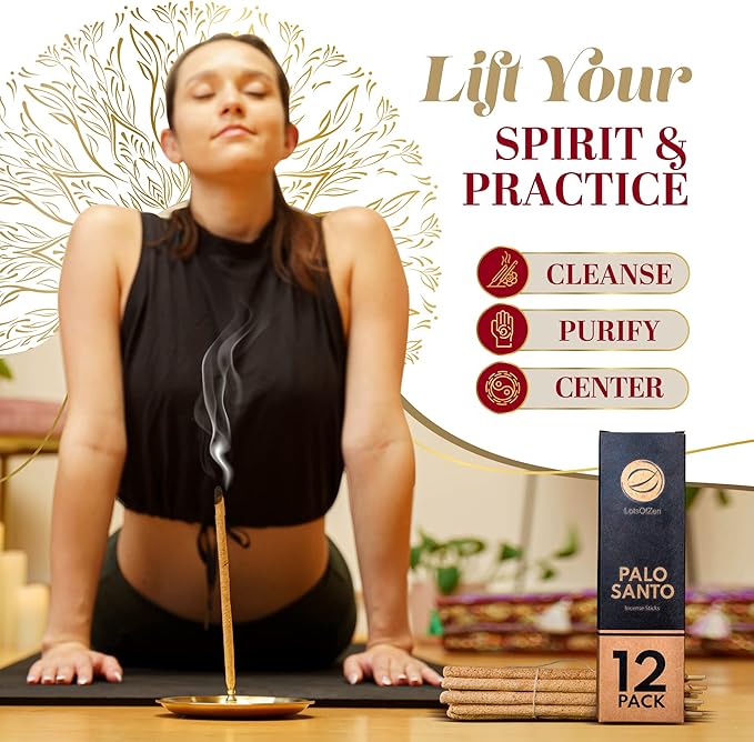 Large Palo Santo Incense Sticks (12 Pack) - Long Burning Handmade Natural Incense for Bad Energy Cleansing from Peru - Thick Palo Santo Resin Sticks LotsOfZen