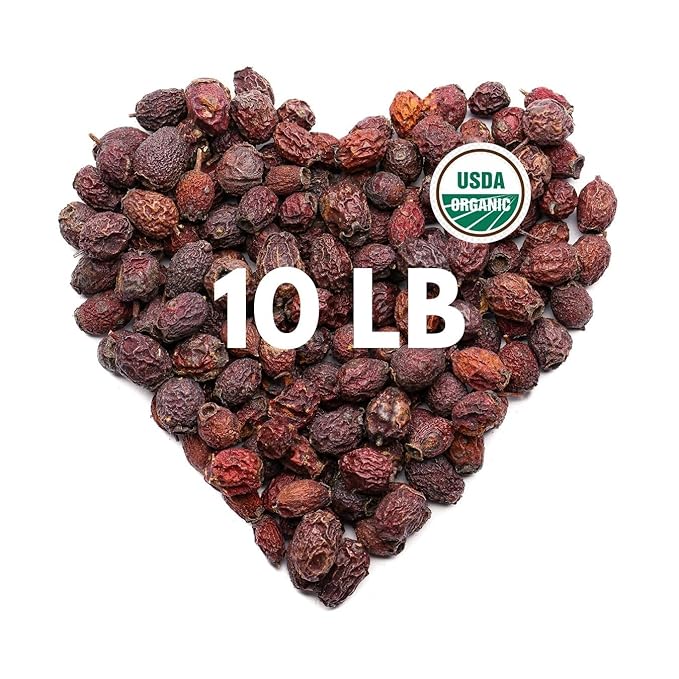 Super Large Value Pack 10 LB - Organic Hawthorn Berry Tea - Hawthorne Berries Organic - Healthy Circulation, Heart, Pressure Balance - Bloomnest