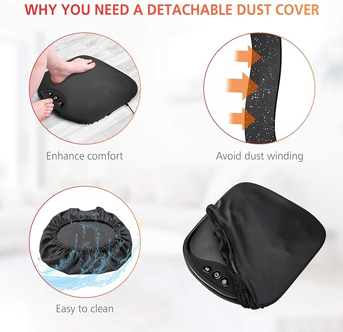 COMFIER Shiatsu Foot Massager with Heat- Kneading Foot & Back Massager with Washable Cover, Feet Warmer for Men,Women, Electric Feet Massager Machine for Plantar Fasciitis,Foot - Bloomnest