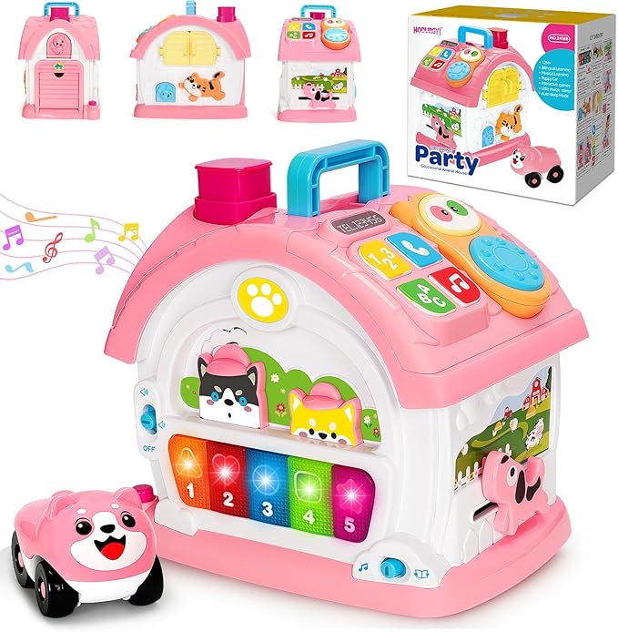 Montessori Toys for 1 Year Old Girls Gifts, Interactive Baby Musical Toy, 10-in-1 Musical Learning House 12-18 Months, First 1st Birthday Girl Gifts, for Toddler Age 1,2,3 Year Old Girl - Bloomnest