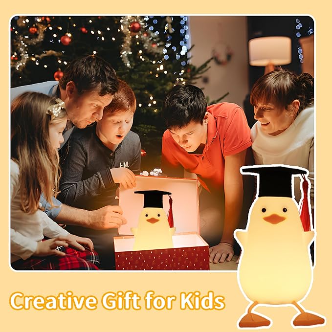Attivolife Preschool Graduation Gift - Duck Night Light with Dimmable, LED Silicone Lamp, 2024 Cute Kindergarten Pre-K Graduation Gift for Kid Boy Girl - Bloomnest