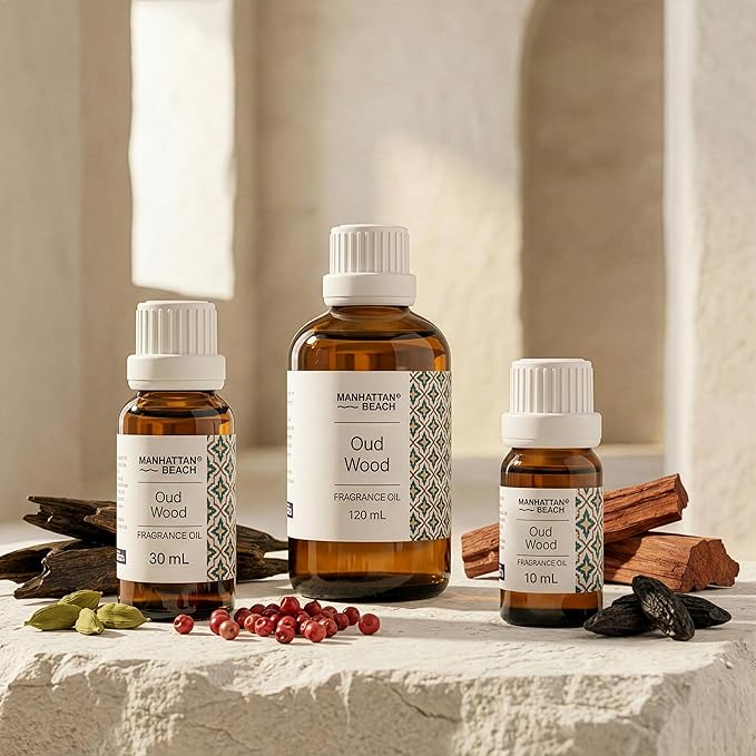 Manhattan Beach – Oud Wood, Diffuser Oil Inspired by Luxury Perfume - Fragrance Oil for Ultrasonic and Waterless Diffusers and Crafting - 30 mL, 1 fl oz Glass Bottle ManhattanBeach