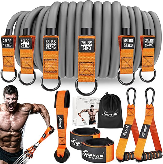 HPYGN Heavy Resistance Bands, 300LBS Exercise Bands for Working Out, Fitness Bands with Handles, Workout Bands for Men, Weight Bands Set for Muscle Training, Strength, Slim, Yoga, Home Gym Equipment - Bloomnest