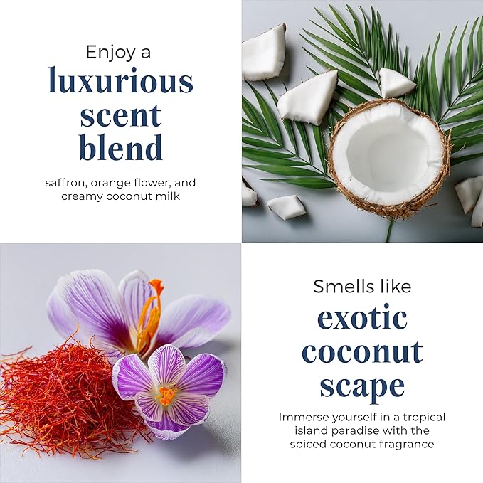 PartyLite 3-Wick Jar Candle, Highly Fragranced Clean Burning Glass Candle, 25-45 Hours Burn Time (Coconut Saffron Daydream) - Bloomnest