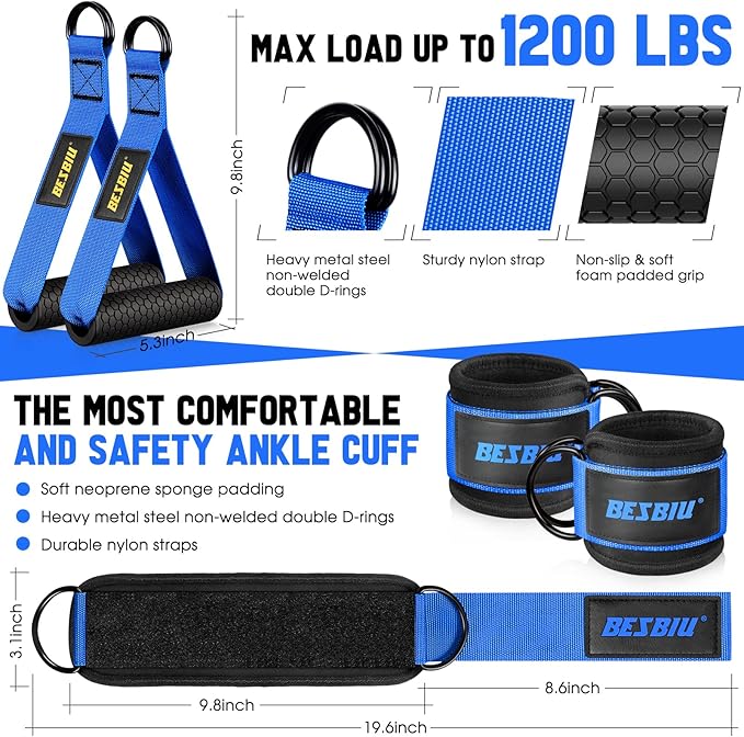 Heavy Resistance Bands for Working Out, 300lbs/360lb/420lb Exercise Bands Workout Bands with Handles, Door Anchor, Ankle Straps, Home Gym Workout Equipment for Men Fitness Strength Training Stretching - Bloomnest