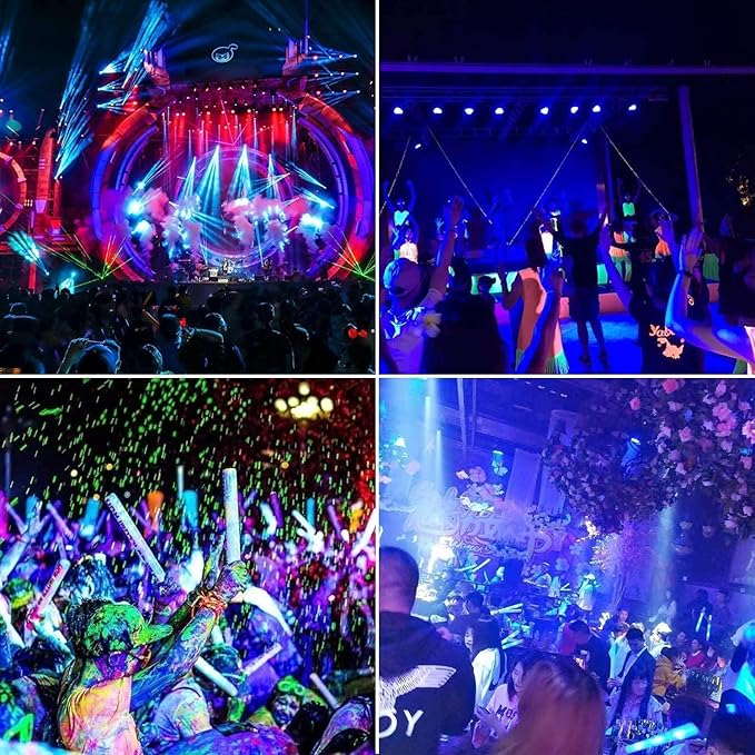 500W 2 Pack LED Black Light,Black Flood Light Outdoor with Plug and Switch, IP66 Waterproof 395nm to 405nm LED UV Blacklight Neon Glow for Glow Party, Halloween, Fluorescent Poster, Body Paint - Bloomnest