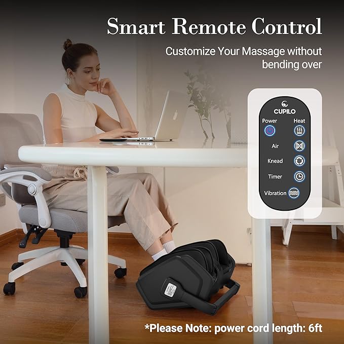 Foot Massager with Heat, FSA HSA Eligible Shiatsu Foot Calf Massager with Remote, Multi-Level Compression Deep Kneading Feet Massage Machine for Neuropathy, Plantar Fasciitis, Circulation - Bloomnest