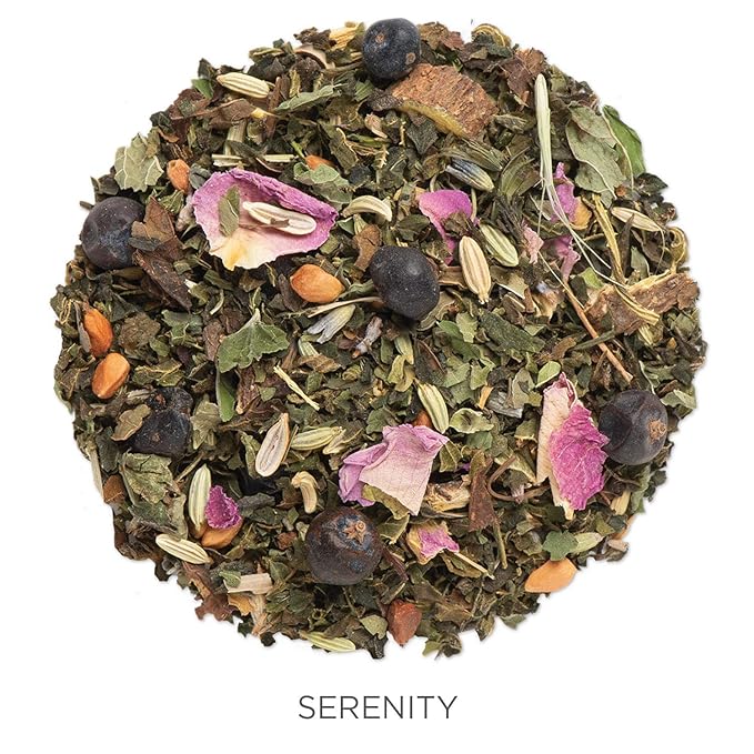 Tea Forte Serenity Premium Organic Loose Leaf Caffeine-Free Herbal Tea Blend Canister, Makes 35-50 Cups - Bloomnest