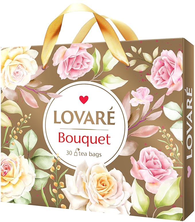 LOVARE Tea Bags Variety Pack - Made in Ukraine - Black and Green, Floral Berry, Mixed Blend Assorted Collection - Tea Sampler - Gift Sets for Tea Lovers (30 Bags - 6 Tastes)