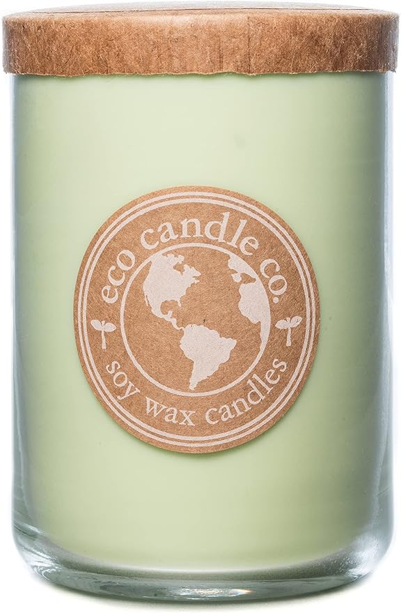 ECO CANDLE CO. Recycled Candle, Sleigh Ride, 26 oz. Double Wick - Scents of Pine & Orange - 100% Soy Wax, No Lead, Kraft Label & Antiqued Pewter Lid, Hand Poured, Phthalate Free, Midwest Soybeans - Bloomnest