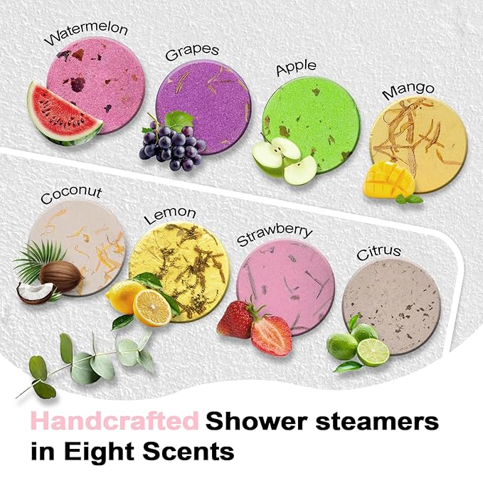 Shower Steamers Aromatherapy Travel Essentials for Women 8 Pcs Bath Bombs Birthday Gifts for Men, Sister, Shower Bombs Stocking Stuffers Christmas Gifts Fruity - Bloomnest