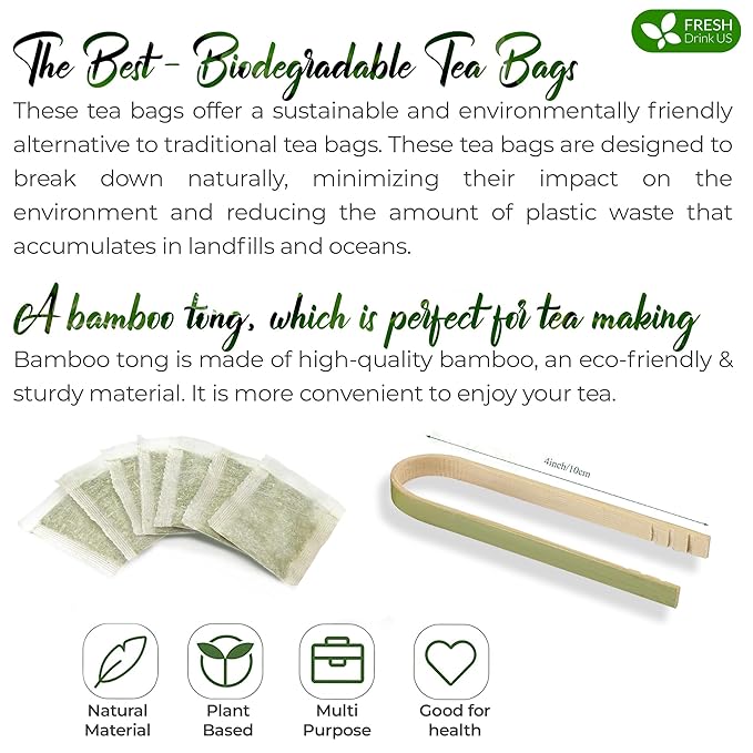 FreshDrinkUS, Premium 75 Papaya Leaf Tea Bags, 100% Natural & Pure from Papaya Leaves. Loose Leaf Papaya Herbal Tea. Made with Natural Material Tea Bags. No Sugar, No Caffeine, No Gluten, Vegan. - Bloomnest