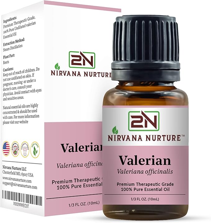 Valerian Essential Oil, 100% Pure Undiluted, Aromatherapy Oil for Diffuser, Hair & Skin Care NirvanaNurture