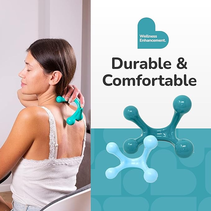 BioSwiss 2-Pack Handheld Full Body Massager, 4-Leg Pressure Point Tool for Back, Neck, and Shoulder, Includes 1 Large and 1 Small Bioswiss