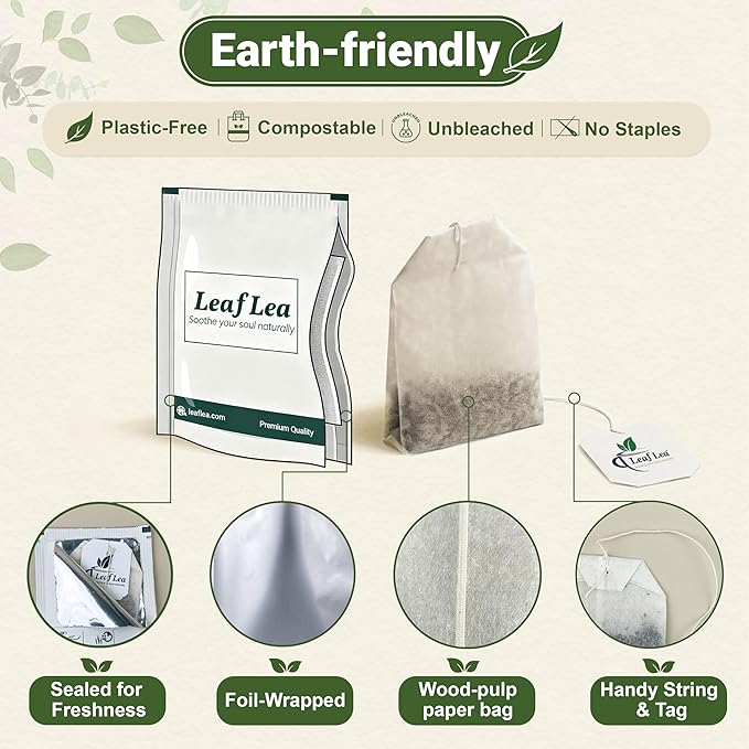 LeafLea 40 Black Tea Bags, Premium Full-Bodied Black Tea Leaves, Strong Robust and Flavoury, Digestive Ease & Natural Alertness with Caffeine, Sugar-Free, Vegan, Individually Wrapped - Bloomnest