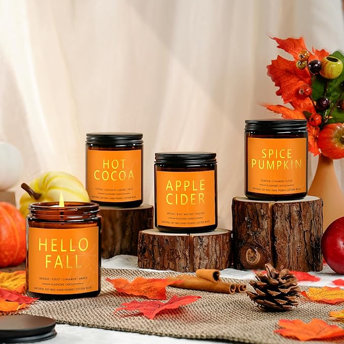 Fall Scented Candles Hot Cocoa 7oz – Rich Chocolate & Creamy Marshmallow Soy Wax Candle for Cozy Autumn Home Décor, Perfect Fall Gift for Chocolate Lovers, 50 Hour Long Burn - Bloomnest