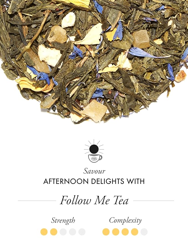 TWG Tea | Follow Me Tea | Green Tea | Ginseng & Pineapple | 15 Hand Sewn Cotton Teabags | Gift Set - Bloomnest