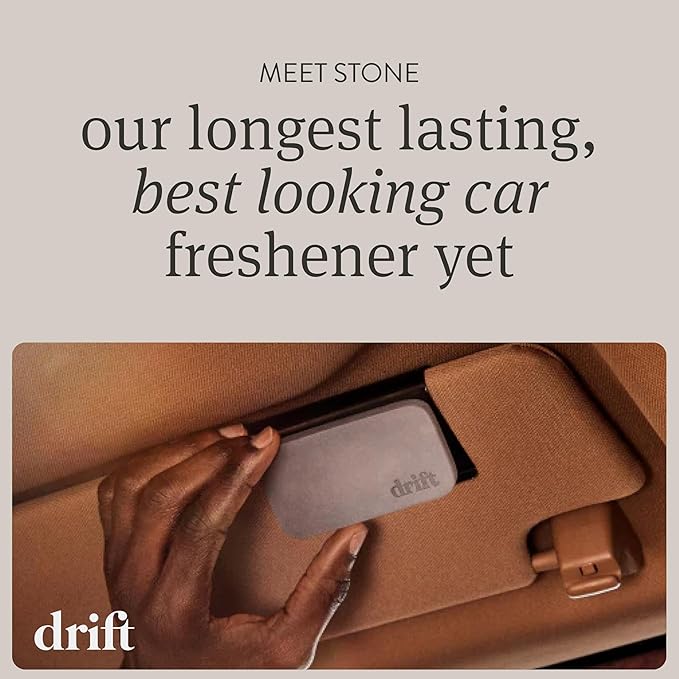 Drift Car Air Freshener - The Original Stone Air Freshener - Car Odor Eliminator - Long Lasting Scent - Metal Clip - Essential Oils -Clean Ingredients - Open Air Scent 3 Pack Refill - NO CLIP INCLUDED - Bloomnest