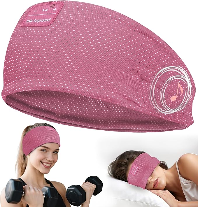 ink-topoint Sleep Headphones Bluetooth 5.4 Headphone, Sports Earphones with HD Stereo Speakers Breathable Sports Headphones for Running, Yoga, Travel, Sleeping, Ideal Gifts for Men Women - Bloomnest