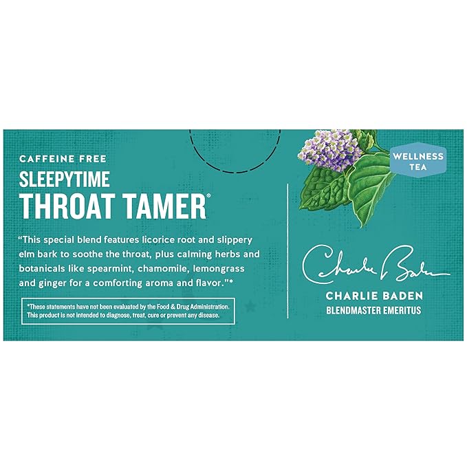 Celestial Seasonings Wellness Tea, Sleepytime Throat Tamer, Caffeine Free Sleep Tea, 20 Tea Bags - Bloomnest