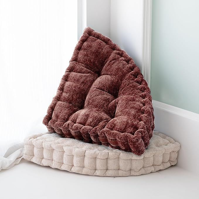 Fan-Shaped Floor Cushion Fan Floor Pillow, Meditation Cushion for Sitting or Yoga, Pizza Cushions Thick Outdoor Seating for Kids for Adults 20"*20" - Bloomnest
