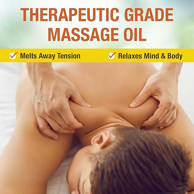 Seven Minerals Arnica Sore Muscle Massage Oil for Massage Therapy - Big 16 oz - Ideal for Professional or at-Home Body Massage. Soothing Natural Blend of Almond, Jojoba & Vitamin E