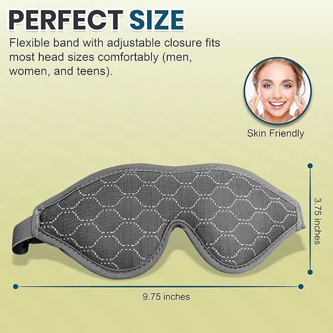HILU Sleep Mask - 100% Light Blocking Eye Mask for Sleeping - Zero Eye Pressure, Comfortable & Adjustable Design - Durable Sleep Blindfold for Women, Men, Travel, Naps & Shift Work | Gray - Bloomnest