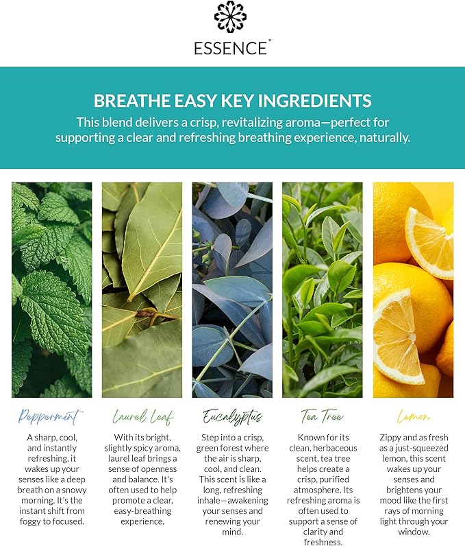 Essence Wearable Aromatherapy Nasal Diffuser – Breathe Easy Essential Oil Nose Ring Refresh Kit – Personal Scent Clip for Travel, Work & Everyday Use – Made in USA - Bloomnest