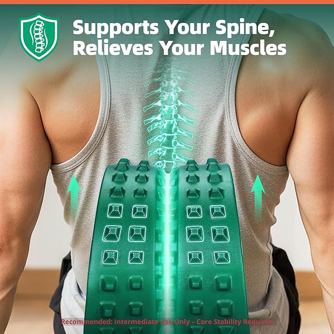Back Roller for Back Pain Reliefn & Stretching, Deep Tissue Massage Roller Supports Up to 530 lbs / 240 kg, 5.5''-7.5'' Curved Foam Roller for Home Physical Stretching - Bloomnest