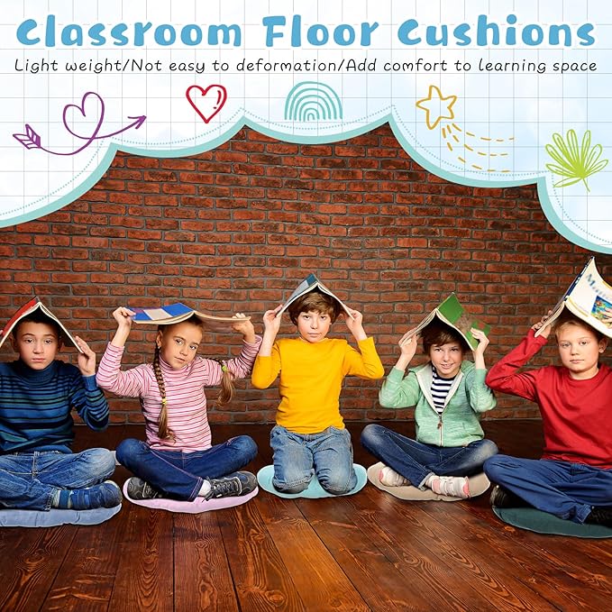 Tinideya 24 Pcs Round Floor Cushions Floor Pillows Meditation Seat Pillows Flexible Seating for Adults Kids, Chair Cushions for Classroom, Nursery, Living Room, Yoga(Small 11.8 Inch,Multi Color) - Bloomnest