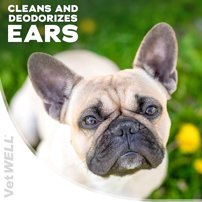 VetWELL Ear Cleaner for Dogs and Cats - Otic Rinse for Infections and Controlling Ear Infections and Odor in Pets - 8 oz (Sweet Pea Vanilla) - Bloomnest