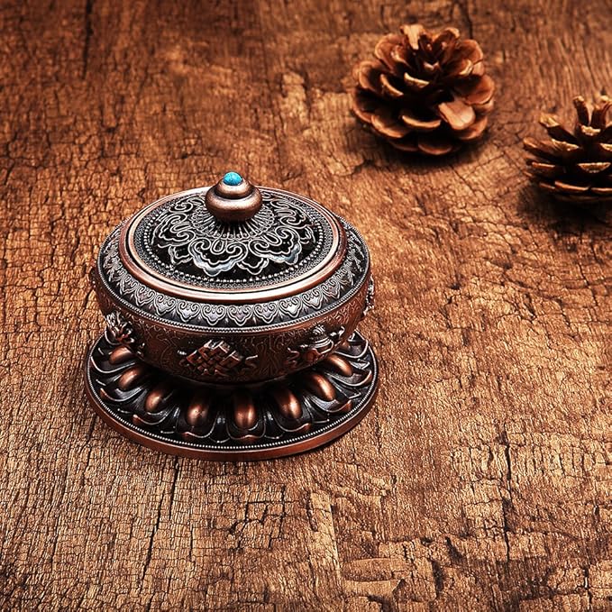 Incense Holder Burner Tibet Lotus Copper Alloy(Stick/Cone/Coil Incense) - Bloomnest