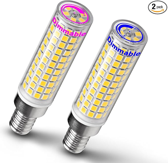 Dimmable E12 100w LED Bulbs Equivalent C7,4000K Natural Neutral White,1000 lm T6 E12 12W LED Candle Bulbs for Candelabra Ceiling Fan Chandelier Pendant Lighting Salt Lamp,2 Pack - Bloomnest