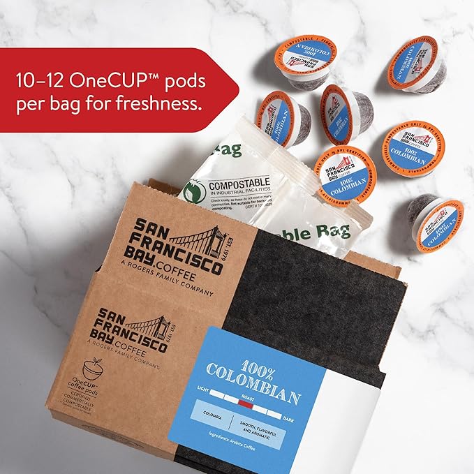 San Francisco Bay Compostable Coffee Pods - 100% Colombian (80 Ct) K Cup Compatible including Keurig 2.0, Medium Roast - Bloomnest