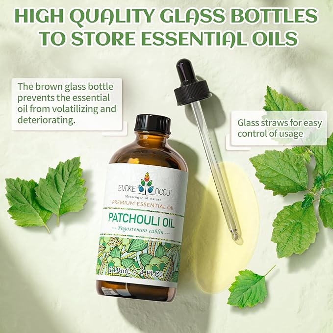 EVOKE OCCU Patchouli Essential Oil for Diffuser Skin Fragrance DIY Candle Soap Making - 4 FL Oz - Bloomnest