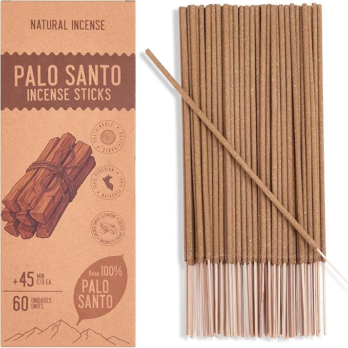 Palo Santo Incense Sticks - Total 60 Insence-Sticks - Natural Scent for Meditation & Space Cleansing Mosfantal